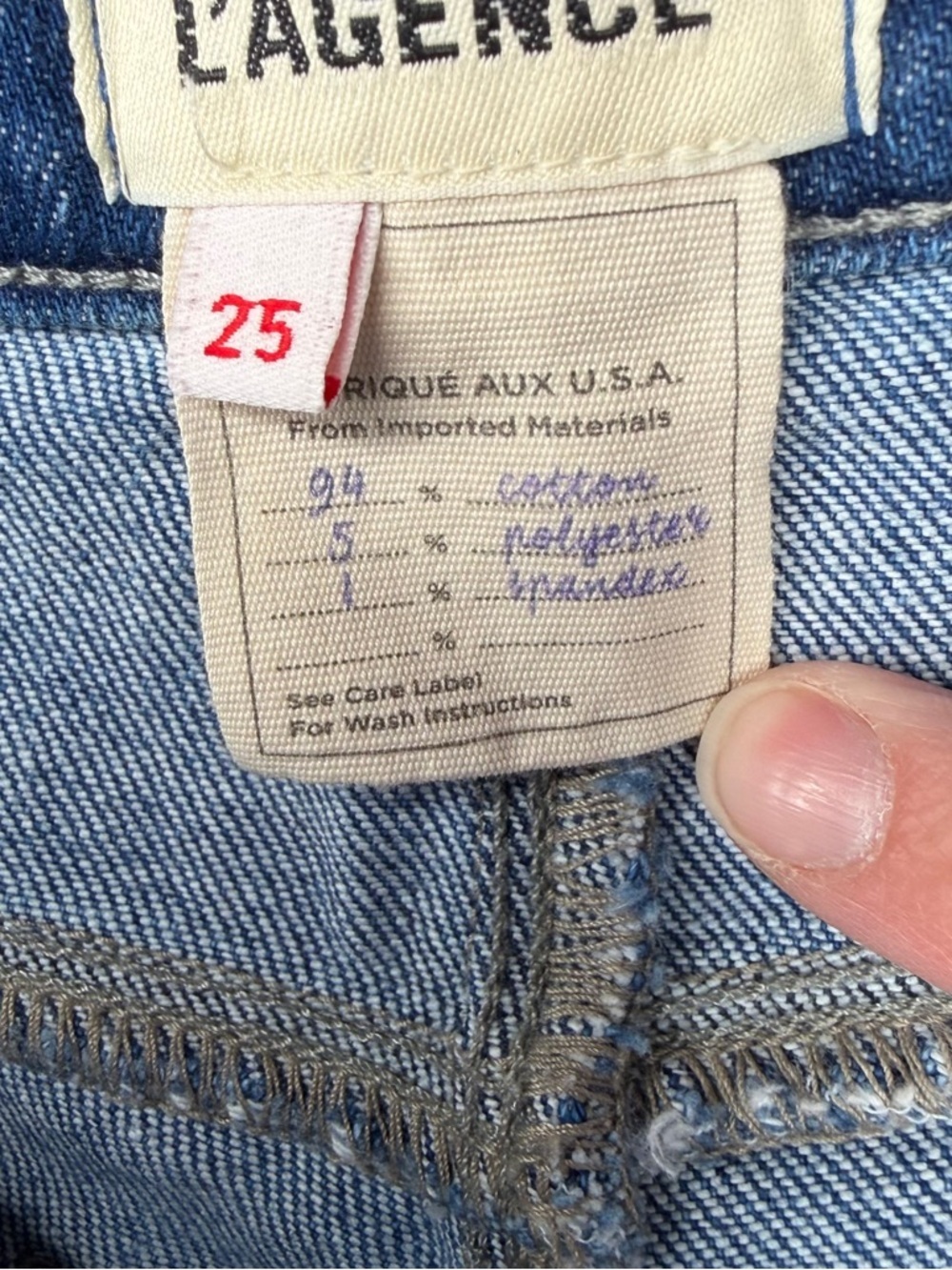 L'AGENCE Harmon Bleach Slim Straight Leg Jeans Size 25 Montana Destruct Denim - Picture 11 of 13